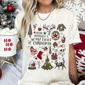 Comfort Colors Scary Christmas Shirt, Creepy Christmas Tee,  Goth Christmas T-Shirt, Whimsigoth Christmas, Spooky Christmas Vibes
