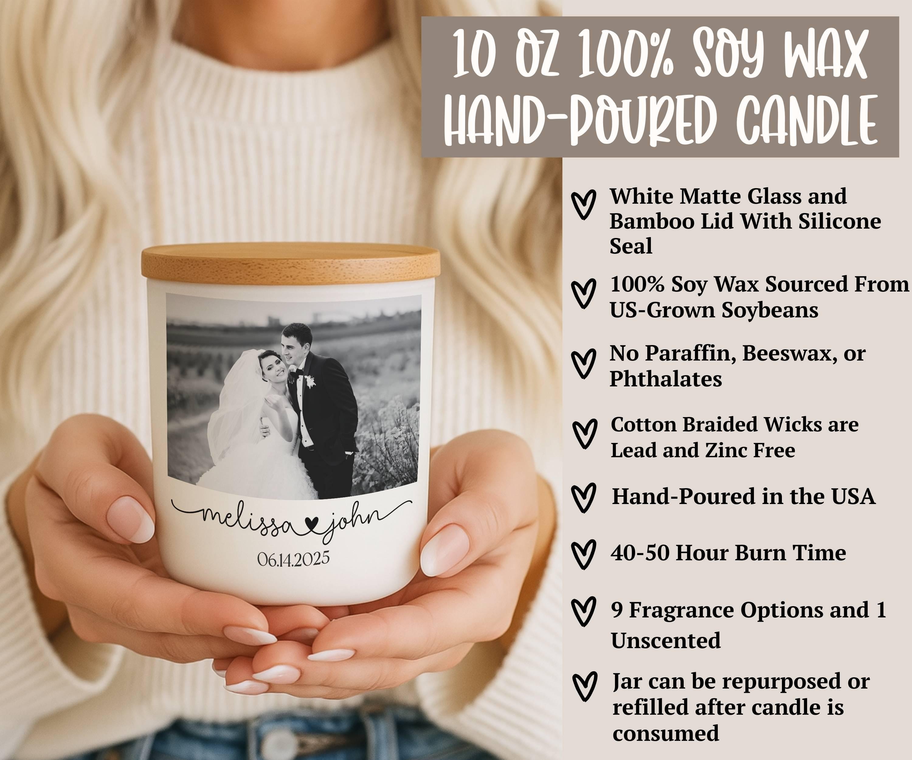 Personalized Photo Candle, Custom Soy Candle Gift, Wedding Gift ...