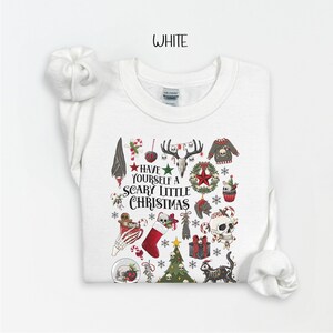 Gothic Christmas Sweatshirt, Skeleton Holiday Shirt, Whimsigoth Christmas Apparel, Creepy Christmas, Scary Christmas, Dark Christmas image 9