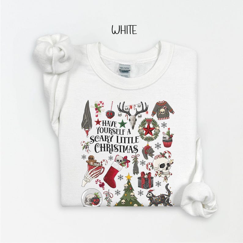 Gothic Christmas Sweatshirt, Skeleton Holiday Shirt, Whimsigoth Christmas Apparel, Creepy Christmas, Scary Christmas, Dark Christmas image 9