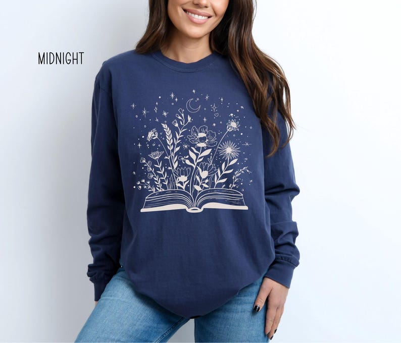 Bookish Comfort Colors Long Sleeve T-Shirt, Booktrovert Gift imagem 10