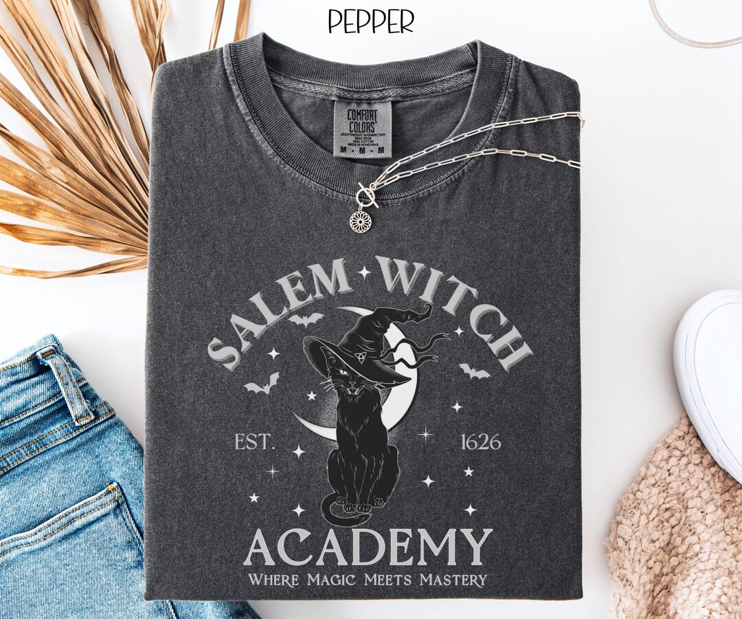 Salem Witch Academy Shirt Comfort Colors, Halloween Witchy T-shirt ...