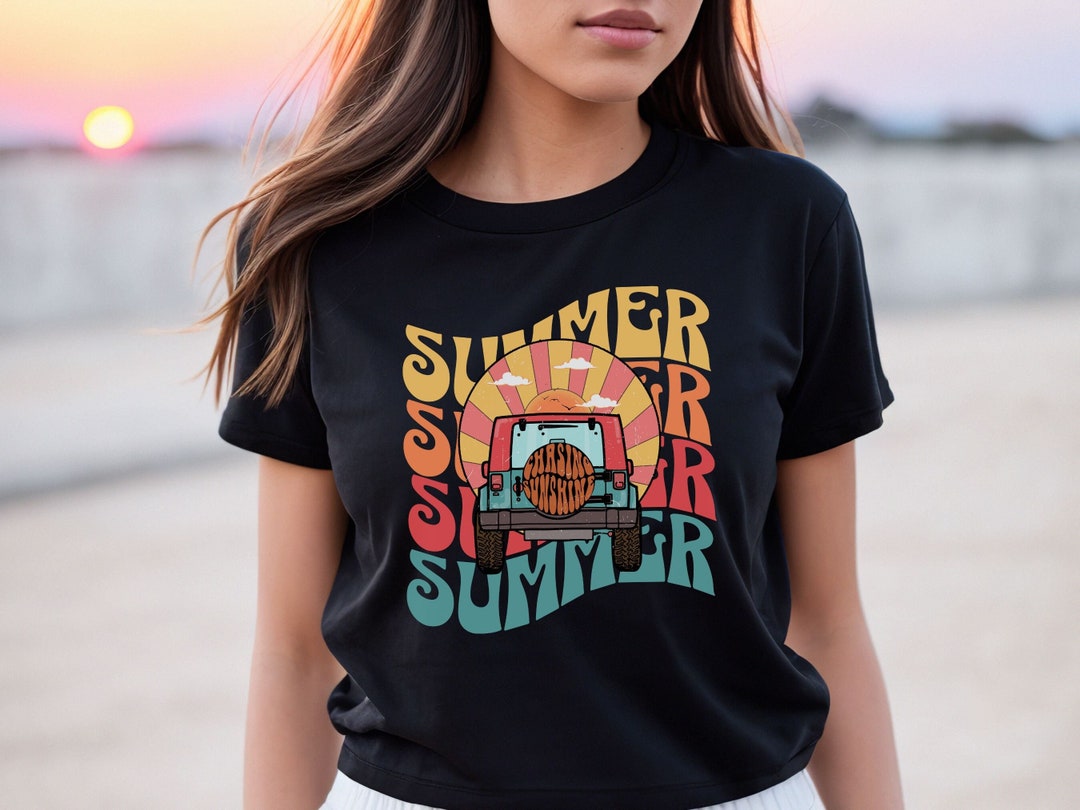 Chasing Sunshine Tshirt Retro Summer Tee Summer Vibes Shirt - Etsy