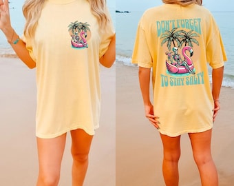Beach Shirt Comfort Colors, Summer Vintage Style Tee, Stay Salty, Vacation T-Shirt, Oversized Trendy Tee, Skeleton Summer Apparel, Cruise