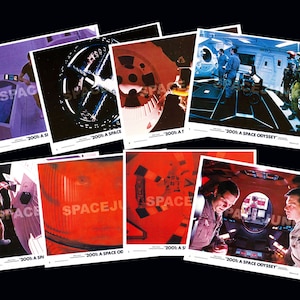 2001: Uma Odisséia no Espaço (1968) Conjunto B de cartas do lobby dos EUA (8 cartas)