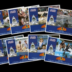 Jaws 3-D (1983) Conjunto de cartas do lobby dos EUA (8 cartas)