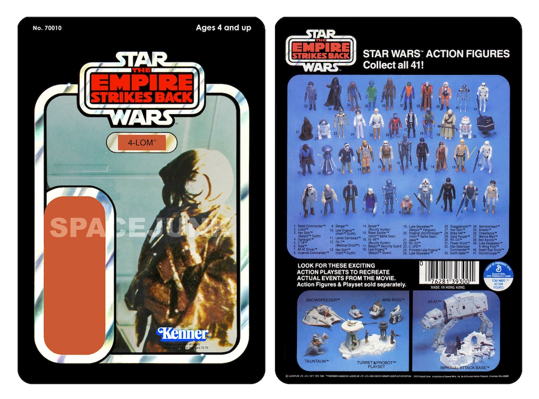 Star Wars the Empire Strikes Back 4-LOM 1980 Repro Cardback - Etsy ...