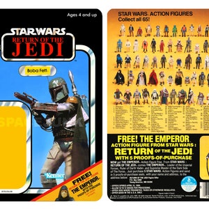 Star Wars ROTJ Boba Fett com Imperador Oferta 1983 Repro Cardback