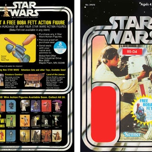 Star Wars R5-D4 com Boba Fett Oferta 1977 Repro Cardback
