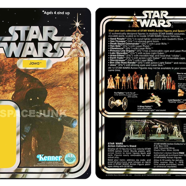 Star Wars Jawa 1977 Repro Cardback