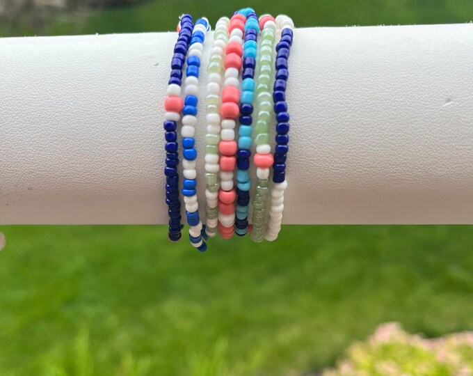 Coral Waves Bracelet Set - Set of 7