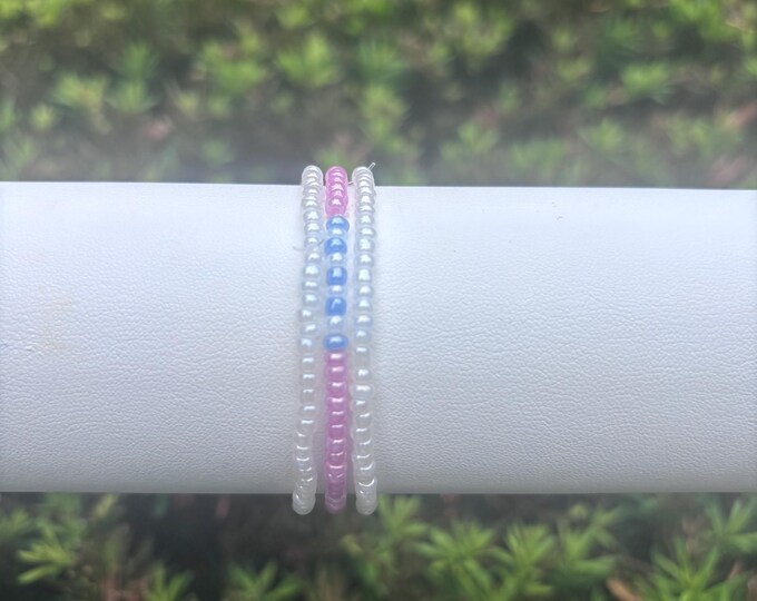 Red White and Blue Patrotic Flag Bracelets- Set of 3