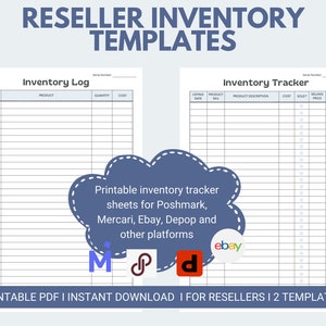 Reseller Inventory Log Template - Printable PDF - Profit tracker - Poshmark Ebay Mercari