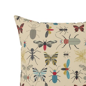 Insect Throw Pillow, Bug Throw Pillow, Unique Pillow, Bedroom Décor, Living Room Decor, Eclectic Decor, 14x14, 16x16, 18x18, 20x20