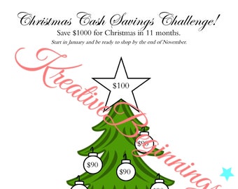 Christmas Savings Challenge Tracker - Holiday Savings Printable