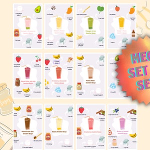 Montessori Mega Twelve BUNDLE SET for visual learning - Smoothie Recipe SET A & B- Visual Cookbook - Digital Download