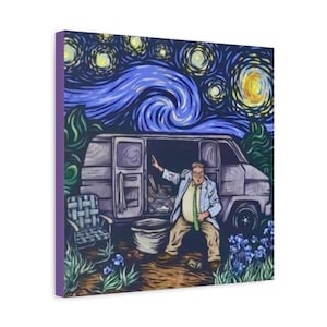 Druck auf Leinwand, limitierte Auflage Van Gogh in einem Lieferwagen den Fluss hinab, Kunstwerk, Dekoration, Wanddekoration, Fine Art Print, Gallery Wrapped