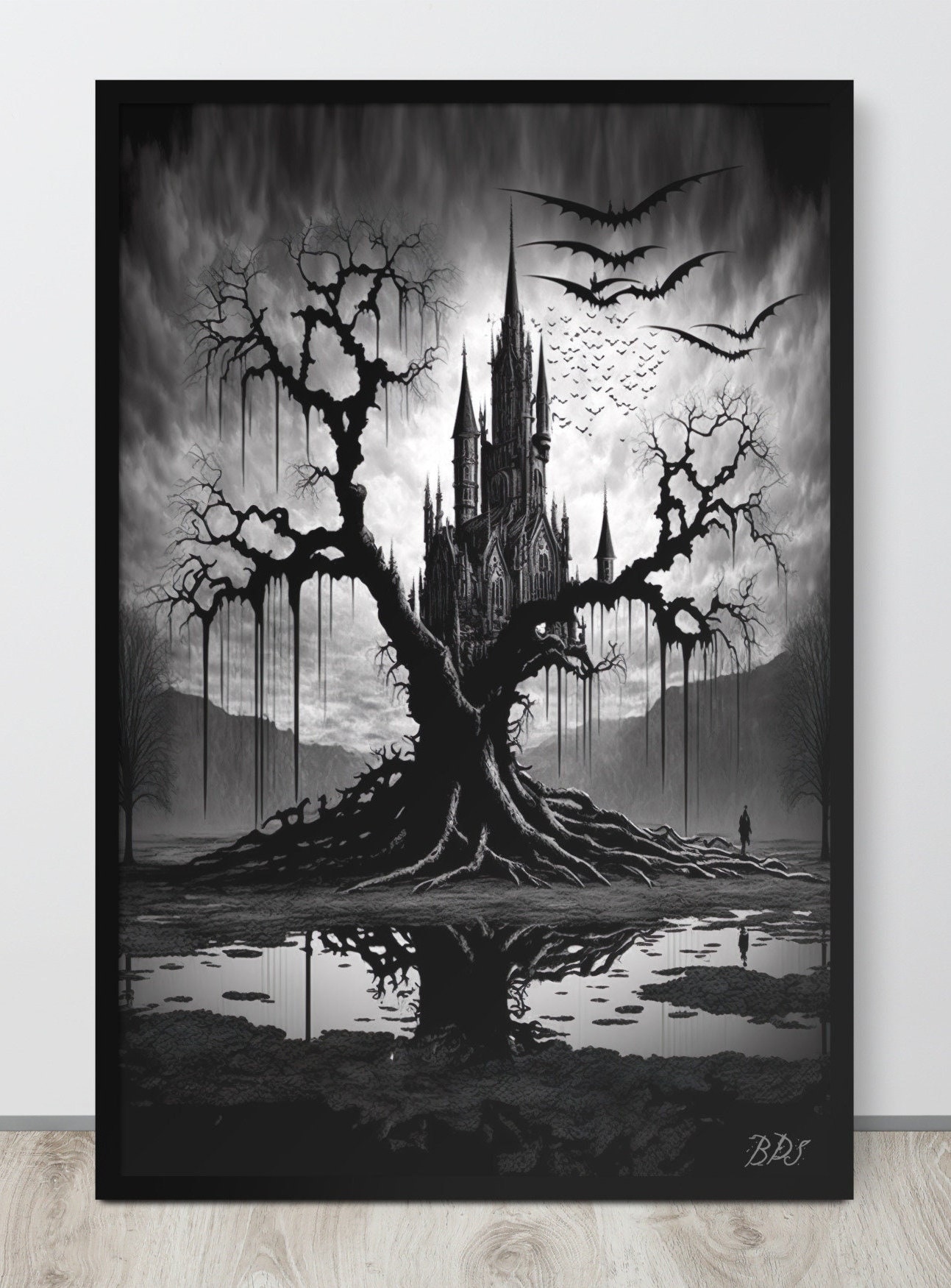 Printable Tree of Horrors Gothic Landscape Horror Art Etsy