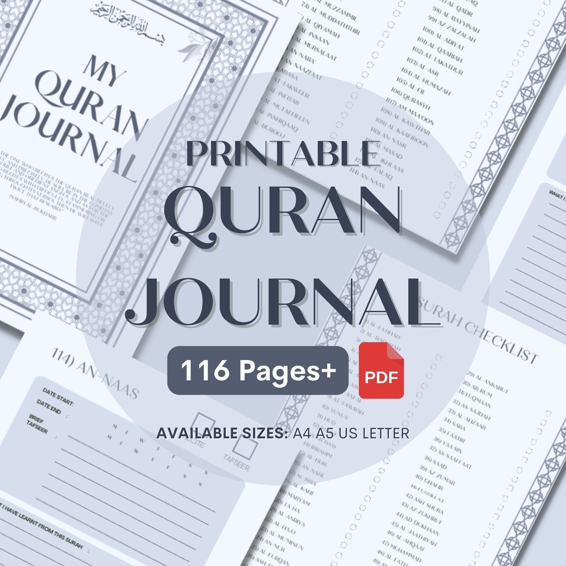 QURAN JOURNAL Islamic Journal, Quran Study, Islamic Planner, Muslim