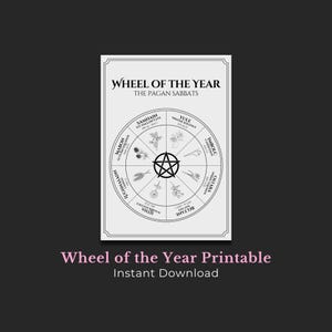 Wheel of the Year Southern Hemisphere Printable | Pagan Wiccan Calendar | Sabbat Grimoire Page | Book of Shadows Digital | Witchcraft PDF