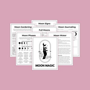 Een gids voor maanmagie – hekserij voor beginners – heksen grimoire (digitale download)