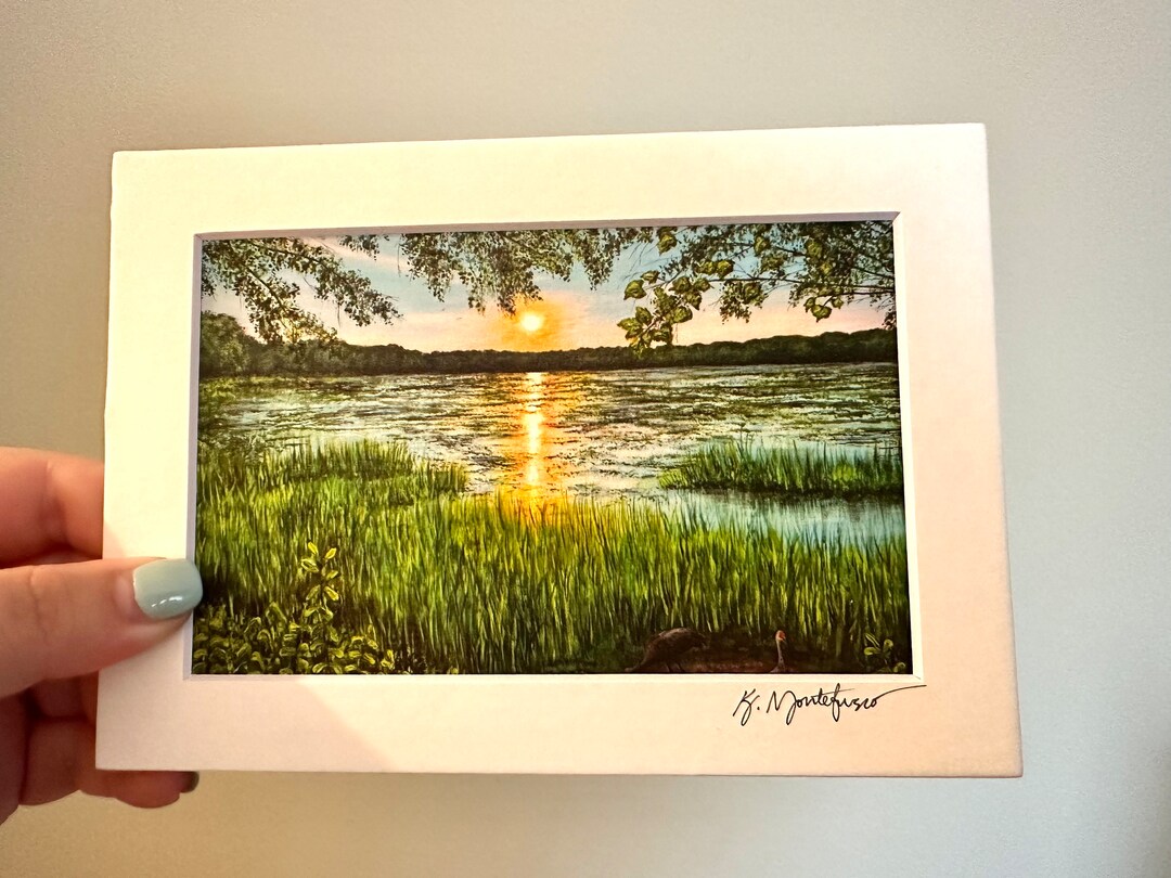 Late Summer Sunset, Giclee Fine Art Mini Print of Original Painting ...