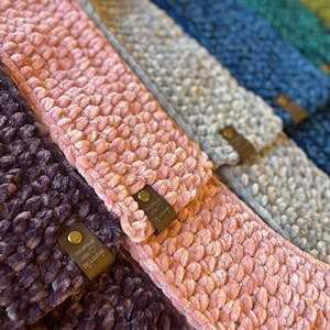 Hand Crocheted Velvet Colored Scarf