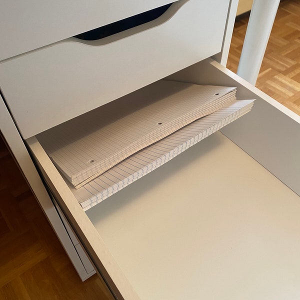 Drawer Paper Tray / Holder - Works with Ikea Alex