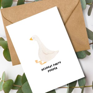 Tarjeta de broma del ganso tonto aguafiestas / Tarjeta divertida / Tarjeta de broma / Tarjeta linda / Juego de palabras / Alegre