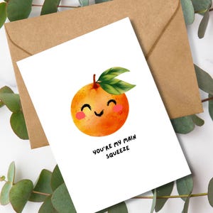 Main Squeeze | Piada | Cartão Romântico | Cartão Eu Te Amo | Cartão Fofo | Trocadilho Engraçado