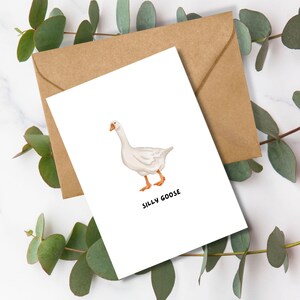 Tarjeta de broma de ganso tonto / Tarjeta divertida / Tarjeta de broma / Tarjeta linda / Juego de palabras / Alegre