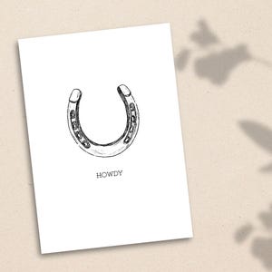 Hola, herradura / Suroeste / Tarjeta de felicitación / Tarjeta de agradecimiento / Tarjeta del oeste / Vaquero