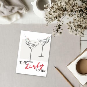 Martini "Háblame sucio" / Tarjeta divertida / Tarjeta de broma / Tarjeta linda / Juego de palabras / Alegre / Humor para adultos