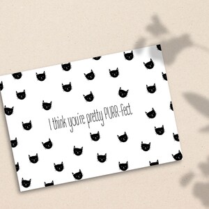 Je pense que vous ronronnez plutôt bien | carte romantique | d'amour | Carte mignonne | Amoureux des chats