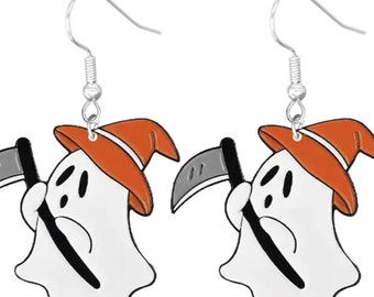 Halloween Earrings | Cute Ghost Earrings | Spooky Earrings | Pastel Ghost | Pastel Halloween | Ghost Jewelry | Cute Dangle Earrings