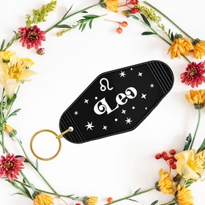 Leo Keychain | Retro Motel Keychain | Motel Keychain | Zodiac Keychain