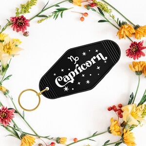 Capricorn Keychain | Retro Motel Keychain | Motel Keychain | Zodiac Keychain
