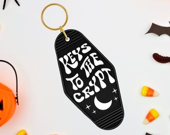 Keys to the Crypt Keychain | Retro Motel Keychain | Motel Keychain