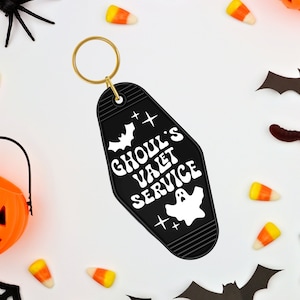 Ghoul&#39;s Valet Service Keychain | Retro Motel Keychain | Motel Keychain