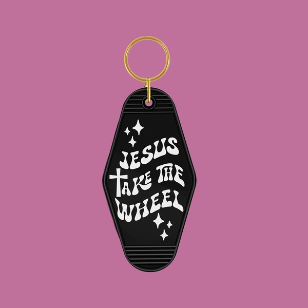 Jesus Take The Wheel Keychain | Mom Keychain | Retro Motel Keychain | Motel Keychain | Christian Keychain
