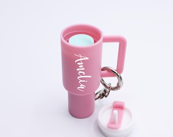 Personalized Keychain | Custom Keychain | Name Keychain | Chapstick Holder Keychain | Mini Stanley Keychain | Keychain for Car Keys