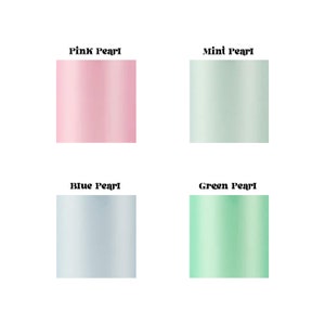 Text color options for personalizing the retro motel keychains. The selection highlights the pearl-inspired elegance of each color available Pink Pearl, Mint Pearl, Blue Pearl, and Green Pearl.