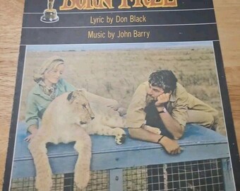 Born Free Sheet Music  Lyric by Don Black Music by John Barry Piano-Guitar 1966