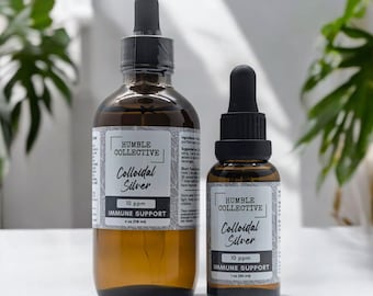 Immuunondersteuning colloïdaal zilver | 10 ppm puur zilver, gedistilleerd water (1 oz / 4 oz)