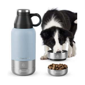 IRON °FLASK Portable Dog Water Bottle & Bowl - All-in-One Travel  Accessories Pet Food & Liquids for Car, Hiking, Camping - Leak-Proof,  Double Walled
