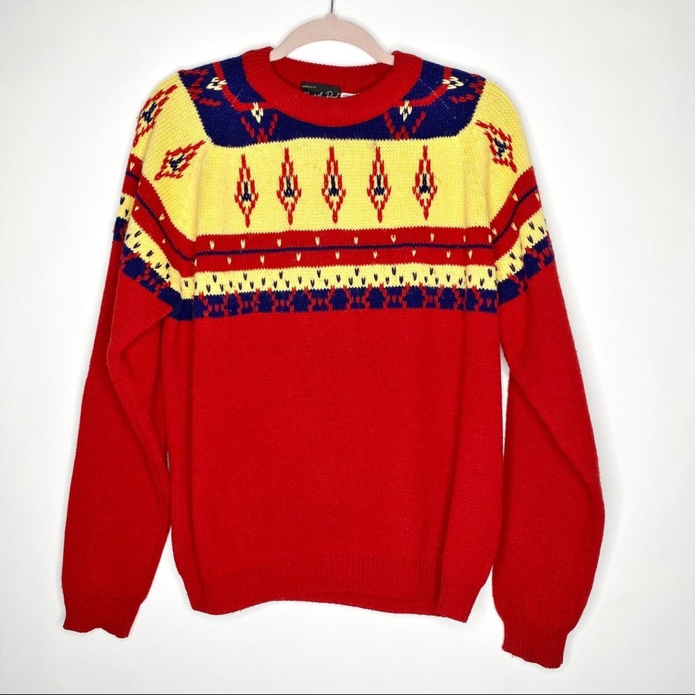 Blue yellow deals red sweater