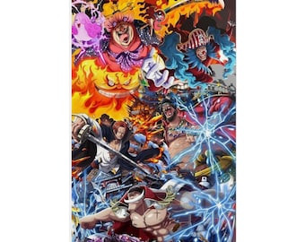 White Beard and Black Beard One Piece Poster | Anime Character Art