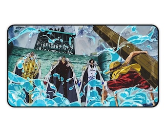 Luffy vs Admirals Anime Scene Desk Mat | One Piece Ace Rescue