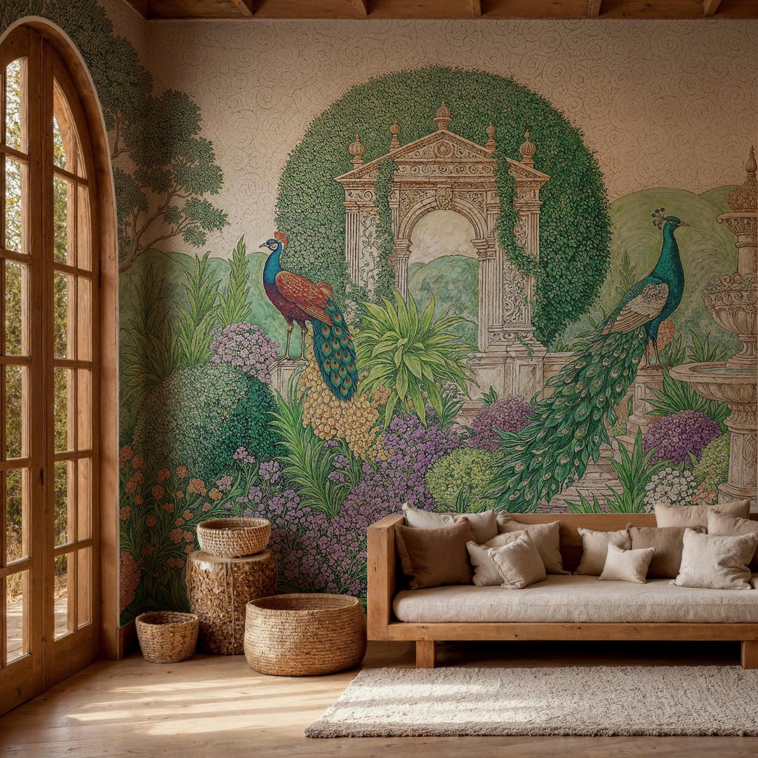 Mughal Garden Peel and Stick Wallpaper: Indian Palace Wall Mural ...