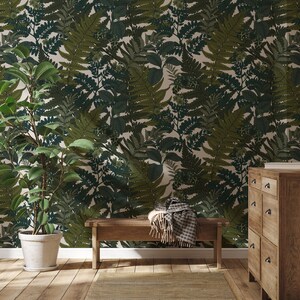 Green Fern Botanical Wallpaper - Woodland Peel and Stick
